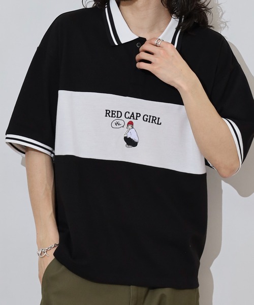 Red Cap Girl(レッドキャプガール)の「RED CAP GIRL 鹿の子切替 POLOshirt(ポロシャツ・メンズ・ネイビー/ホワイト/ブラック・M/L/LL)」の17枚目の写真