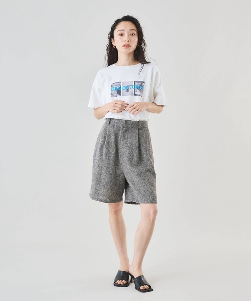 Muscat(マスカット)の「【セットアップ可】サマーツイードタックハーフパンツ(その他パンツ・レディース・ブラウン/ブラック/ライトグレー/クリーム・F)」の15枚目の写真