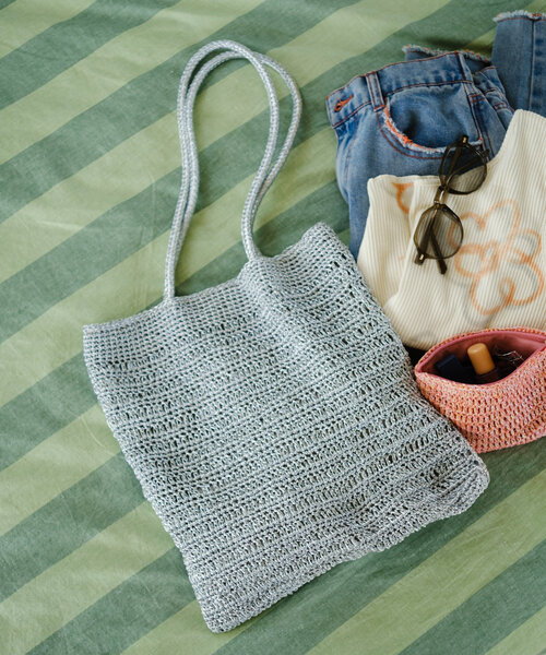 Kastane（カスタネ）の「【新色追加/A4サイズ】ラメクロシェトートバッグ（トートバッグ・レディース・シルバー/パープル/ブラック/サーモンピンク・FREE）」の9枚目の写真