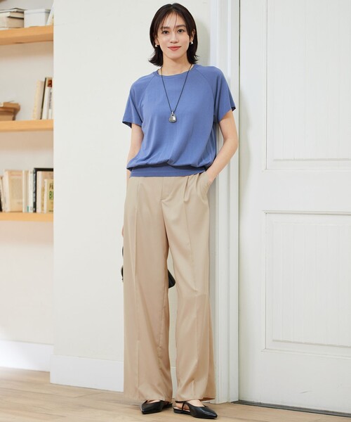 自由区(ジユウク)の「フルダルスパンマイクロピーチワイドストレート パンツ(その他パンツ・レディース・ライトグリーン系/グレー系/ベージュ系・38/40/42/36)」の5枚目の写真