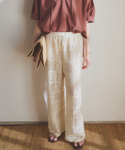 Doux archives（ドゥアルシーヴ）の「サイドラインレースパンツ（その他パンツ・レディース・アイボリー/ブラック・FREE）」の13枚目の写真