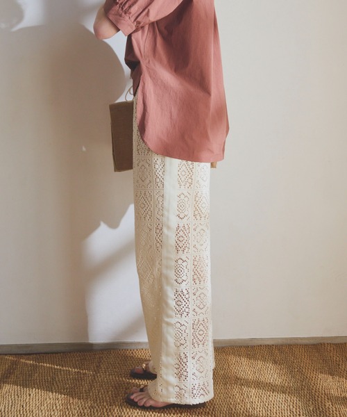 Doux archives（ドゥアルシーヴ）の「サイドラインレースパンツ（その他パンツ・レディース・アイボリー/ブラック・FREE）」の15枚目の写真