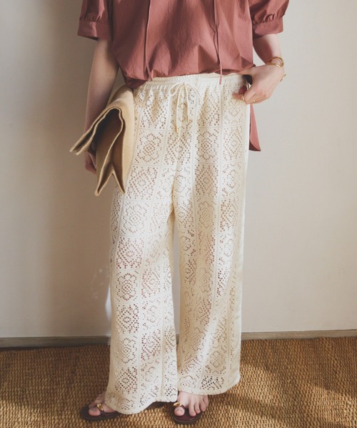 Doux archives（ドゥアルシーヴ）の「サイドラインレースパンツ（その他パンツ・レディース・アイボリー/ブラック・FREE）」の16枚目の写真