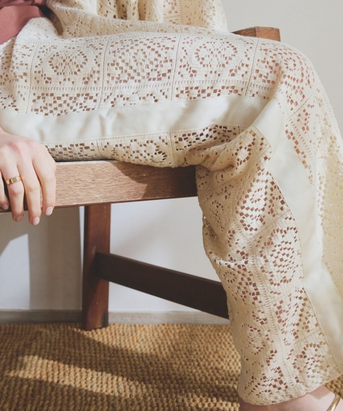 Doux archives（ドゥアルシーヴ）の「サイドラインレースパンツ（その他パンツ・レディース・アイボリー/ブラック・FREE）」の17枚目の写真