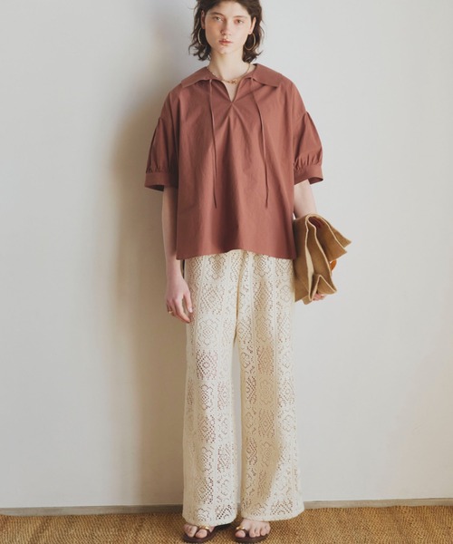 Doux archives（ドゥアルシーヴ）の「サイドラインレースパンツ（その他パンツ・レディース・アイボリー/ブラック・FREE）」の8枚目の写真