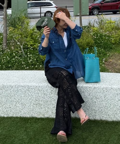 Doux archives（ドゥアルシーヴ）の「サイドラインレースパンツ（その他パンツ・レディース・アイボリー/ブラック・FREE）」の20枚目の写真