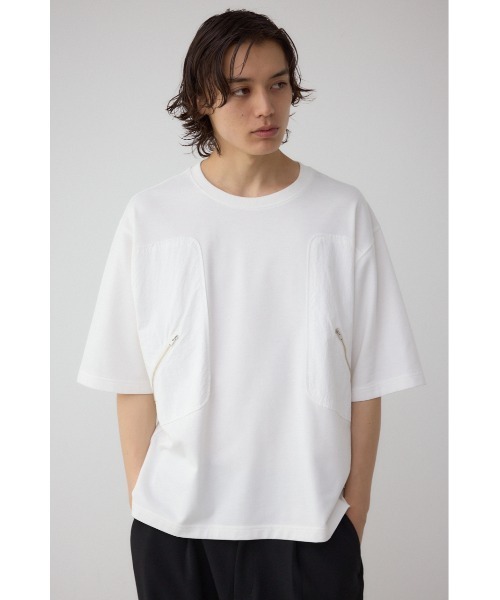 AZUL by moussy(アズールバイマウジー)の「ダブルポケットプルオーバー(Tシャツ/カットソー・メンズ・ライトカーキ/ブラック/オフホワイト・MEDIUM/LARGE)」の2枚目の写真