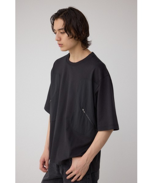 AZUL by moussy(アズールバイマウジー)の「ダブルポケットプルオーバー(Tシャツ/カットソー・メンズ・ライトカーキ/ブラック/オフホワイト・MEDIUM/LARGE)」の3枚目の写真