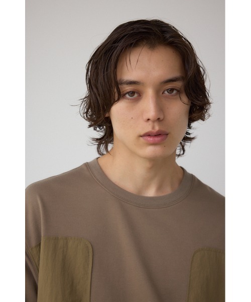 AZUL by moussy(アズールバイマウジー)の「ダブルポケットプルオーバー(Tシャツ/カットソー・メンズ・ライトカーキ/ブラック/オフホワイト・MEDIUM/LARGE)」の18枚目の写真