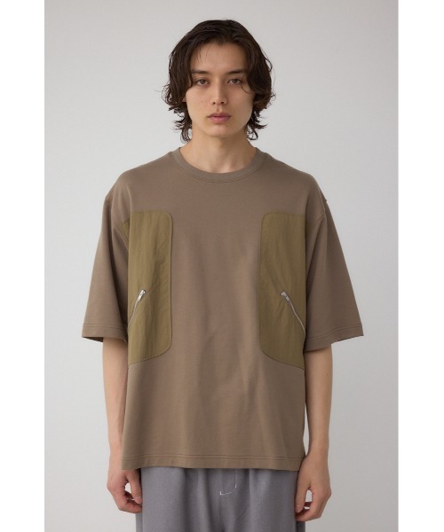 AZUL by moussy(アズールバイマウジー)の「ダブルポケットプルオーバー(Tシャツ/カットソー・メンズ・ライトカーキ/ブラック/オフホワイト・MEDIUM/LARGE)」の20枚目の写真