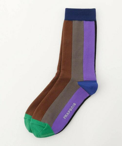 FRAPBOIS（フラボア）の「トーンストライプソックス（ソックス/靴下・レディース・エメラルド/ネイビー/ベージュ・FREE）」の3枚目の写真