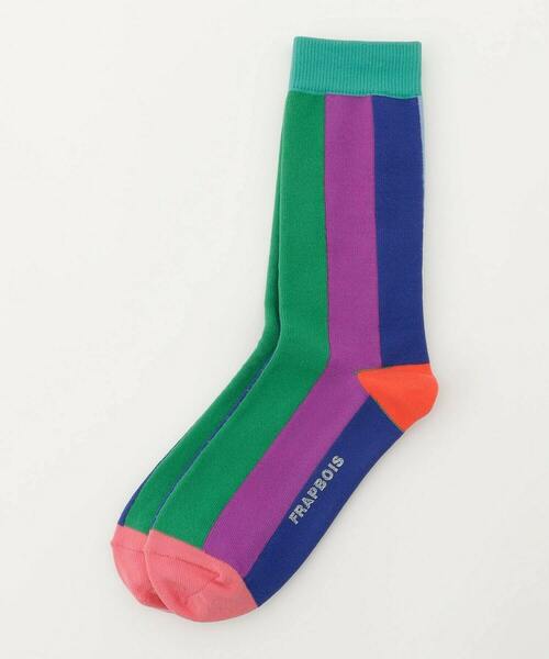 FRAPBOIS（フラボア）の「トーンストライプソックス（ソックス/靴下・レディース・エメラルド/ネイビー/ベージュ・FREE）」の2枚目の写真