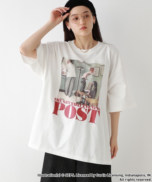 RAGEBLUE（レイジブルー）の「【THE SATURDAY EVENING POST】コラボ/プリントTシャツ（Tシャツ/カットソー・メンズ・ホワイト系その他3/ホワイト/ネイビー/ブラック/レッド・MEDIUM/LARGE）」の2枚目の写真