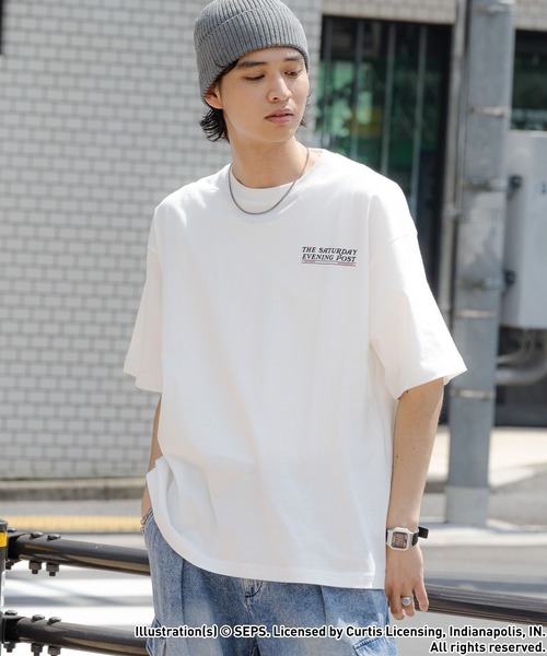 RAGEBLUE（レイジブルー）の「【THE SATURDAY EVENING POST】コラボ/プリントTシャツ（Tシャツ/カットソー・メンズ・ホワイト系その他3/ホワイト/ネイビー/ブラック/レッド・MEDIUM/LARGE）」の7枚目の写真