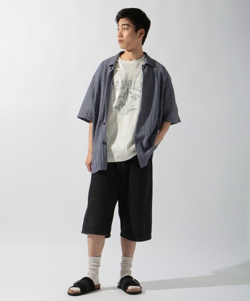 niko and...(ニコアンド)の「ラッセル透かし編み柄シャツ(シャツ/ブラウス・メンズ・チャコール/ブルー/ベージュ・MEDIUM/LARGE)」の10枚目の写真