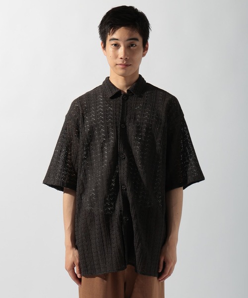 セール】ラッセル透かし編み柄シャツ（シャツ/ブラウス）｜niko