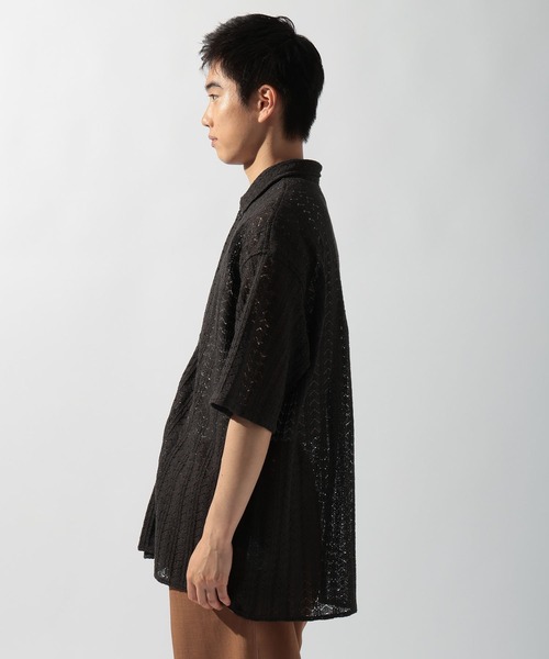 niko and...(ニコアンド)の「ラッセル透かし編み柄シャツ(シャツ/ブラウス・メンズ・チャコール/ブルー/ベージュ・MEDIUM/LARGE)」の14枚目の写真