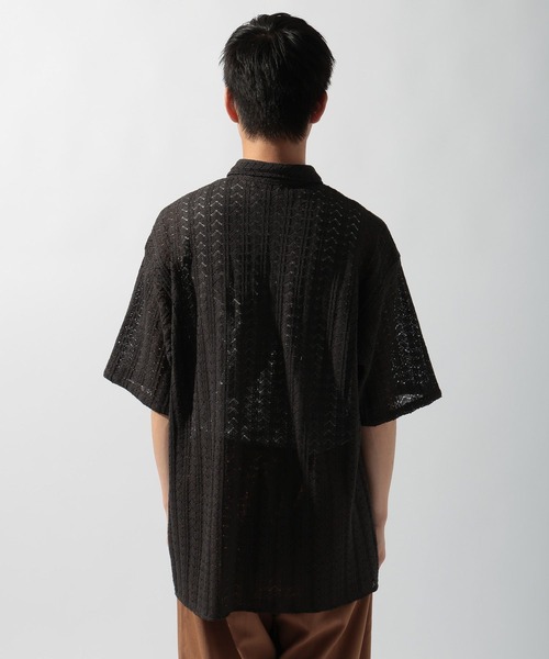 niko and...(ニコアンド)の「ラッセル透かし編み柄シャツ(シャツ/ブラウス・メンズ・チャコール/ブルー/ベージュ・MEDIUM/LARGE)」の15枚目の写真