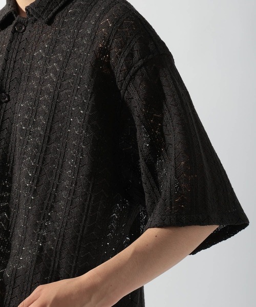 niko and...(ニコアンド)の「ラッセル透かし編み柄シャツ(シャツ/ブラウス・メンズ・チャコール/ブルー/ベージュ・MEDIUM/LARGE)」の17枚目の写真