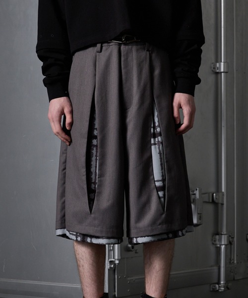 GRANCY】Layered Design Half Slacks / レイヤードデザイン