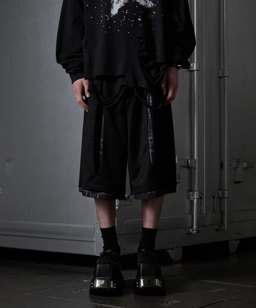 GRANCY レイヤードデザインハーフスラックス GRANCY】Layered Design Half Slacks / レイヤードデザイン