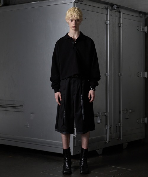 GRANCY レイヤードデザインハーフスラックス GRANCY】Layered Design Half Slacks / レイヤードデザイン