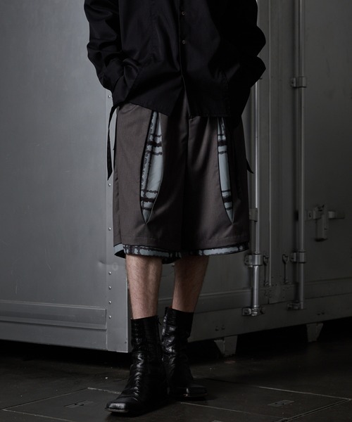 GRANCY レイヤードデザインハーフスラックス GRANCY パンツ 「GRANCY」Layered Design Half Slacks