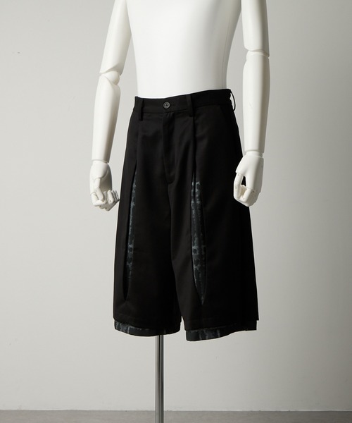 GRANCY レイヤードデザインハーフスラックス GRANCY】Layered Design Half Slacks / レイヤードデザイン