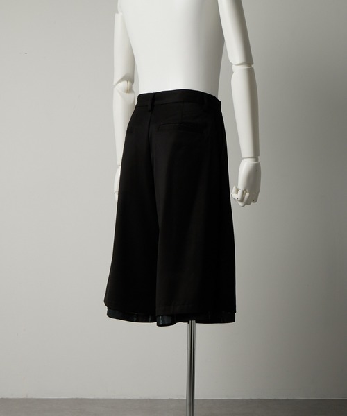 GRANCY レイヤードデザインハーフスラックス GRANCY】Layered Design Half Slacks / レイヤードデザイン