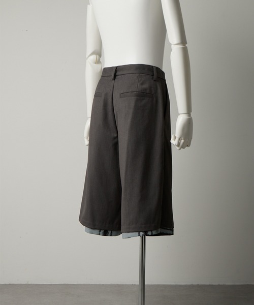 GRANCY レイヤードデザインハーフスラックス GRANCY】Layered Design Half Slacks / レイヤードデザイン