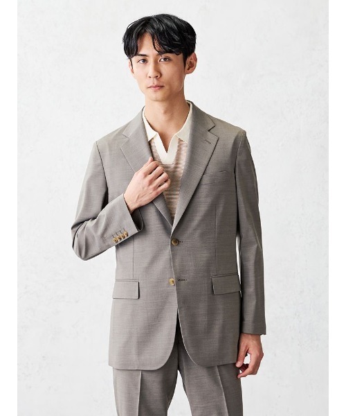 Perfect Suit FActory(パーフェクトスーツファクトリー)の「【軽量/高通気/ウォッシャブル】清涼セットアップジャケット トロピカル生地・洗える・高通気 凄(すご)シリーズ ベージュ/ネイビー/ブラック(テーラードジャケット・メンズ・ネイビー/ブラック/ベージュ・M/L/LL/3L/S)」の11枚目の写真