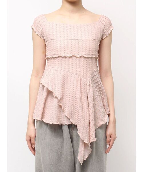 CALNAMUR（カルナムール）の「アシンメトリーヘムウェーブトップス（Tシャツ/カットソー・レディース・ブラック/ライトブルー/ピンク・FREE）」の19枚目の写真