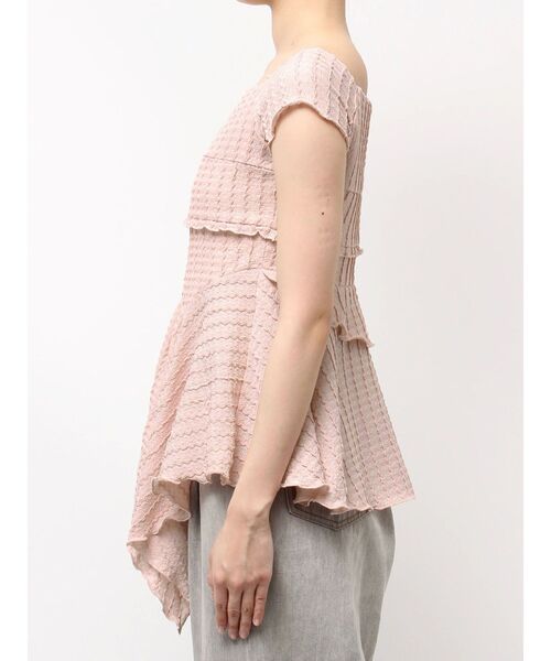 CALNAMUR（カルナムール）の「アシンメトリーヘムウェーブトップス（Tシャツ/カットソー・レディース・ブラック/ライトブルー/ピンク・FREE）」の18枚目の写真