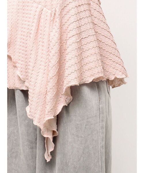 CALNAMUR（カルナムール）の「アシンメトリーヘムウェーブトップス（Tシャツ/カットソー・レディース・ブラック/ライトブルー/ピンク・FREE）」の14枚目の写真