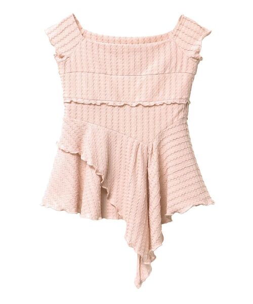 CALNAMUR（カルナムール）の「アシンメトリーヘムウェーブトップス（Tシャツ/カットソー・レディース・ブラック/ライトブルー/ピンク・FREE）」の13枚目の写真