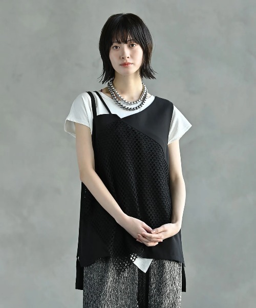 【funda mine】メッシュコンビネーションタンクトップ メッシュコンビネーションタンクトップ（タンクトップ）｜funda mine
