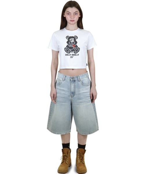 ★OY★DOT DOLLY CROPPED TEE - WHITE★正規品/韓国直送料込 OY/オーワイ』DOT DOLLY CROPPED TEE/ドットドリークロップ半袖T