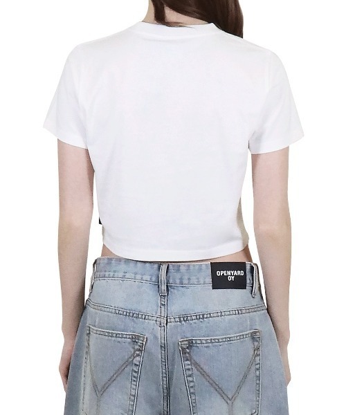 OY(オーワイ)の「『OY/オーワイ』DOT DOLLY CROPPED TEE/ドットドリークロップ半袖Tシャツ(Tシャツ/カットソー・レディース・ホワイト/ブラック・FREE)」の10枚目の写真
