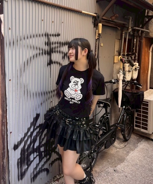 OY(オーワイ)の「『OY/オーワイ』DOT DOLLY CROPPED TEE/ドットドリークロップ半袖Tシャツ(Tシャツ/カットソー・レディース・ホワイト/ブラック・FREE)」の15枚目の写真