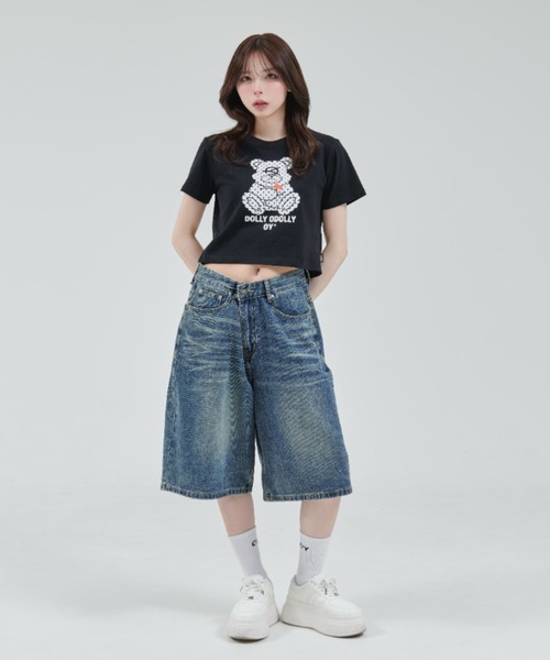 ★OY★DOLLY STAR LOGO CROPPED TEE - WHITE★正規品/直送料込 OY/オーワイ』DOT DOLLY CROPPED TEE/ドットドリークロップ半袖T