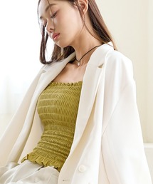 ノンワイヤーなのに1.5倍盛り!3WAYシャーリングブラトップ《BRAmone Fashion Glamorous》ストラップ付き