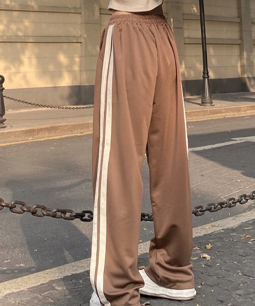 サイドラインスウェットストレートパンツ