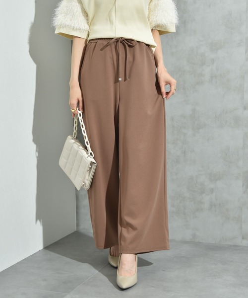 INTERPLANET（インタープラネット）の「カットジョーゼットウエストゴムワイドパンツ（その他パンツ・レディース・グレー/ブラック/モカ・FREE）」の3枚目の写真