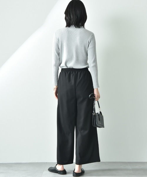 INTERPLANET（インタープラネット）の「カットジョーゼットウエストゴムワイドパンツ（その他パンツ・レディース・グレー/ブラック/モカ・FREE）」の6枚目の写真