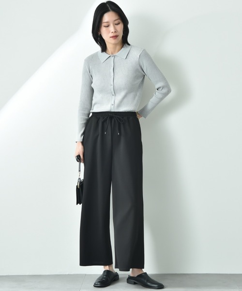 INTERPLANET（インタープラネット）の「カットジョーゼットウエストゴムワイドパンツ（その他パンツ・レディース・グレー/ブラック/モカ・FREE）」の8枚目の写真