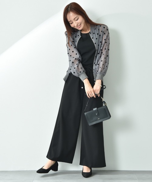 INTERPLANET（インタープラネット）の「カットジョーゼットウエストゴムワイドパンツ（その他パンツ・レディース・グレー/ブラック/モカ・FREE）」の9枚目の写真