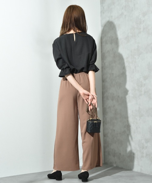 INTERPLANET（インタープラネット）の「カットジョーゼットウエストゴムワイドパンツ（その他パンツ・レディース・グレー/ブラック/モカ・FREE）」の15枚目の写真