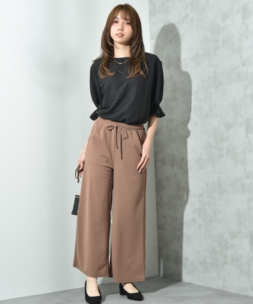 INTERPLANET（インタープラネット）の「カットジョーゼットウエストゴムワイドパンツ（その他パンツ・レディース・グレー/ブラック/モカ・FREE）」の16枚目の写真