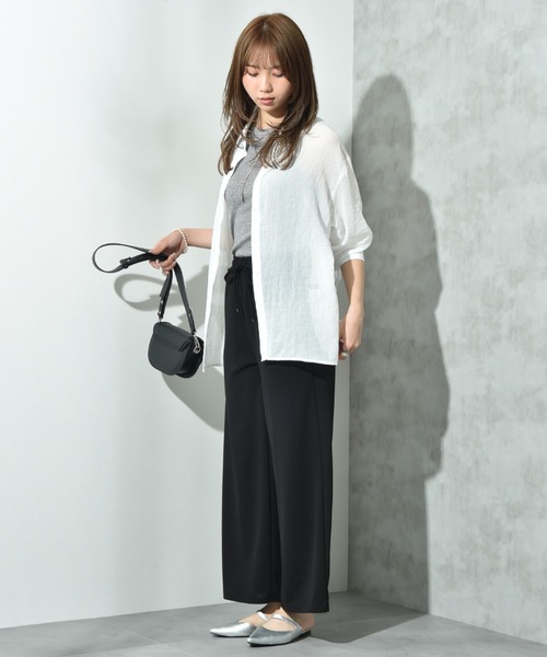 INTERPLANET（インタープラネット）の「カットジョーゼットウエストゴムワイドパンツ（その他パンツ・レディース・グレー/ブラック/モカ・FREE）」の22枚目の写真