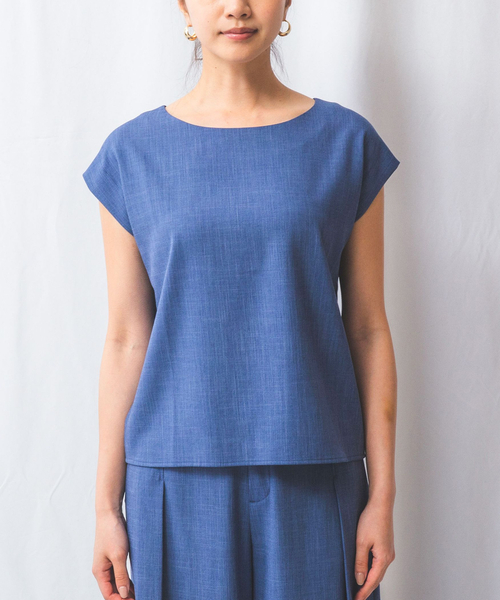 NARACAMICIE(ナラカミーチェ)の「【NARACAMICIE】【セットアップ対応】シャンブレー半袖ブラウス(シャツ/ブラウス・レディース・グレー/ブルー・M/XL)」の13枚目の写真